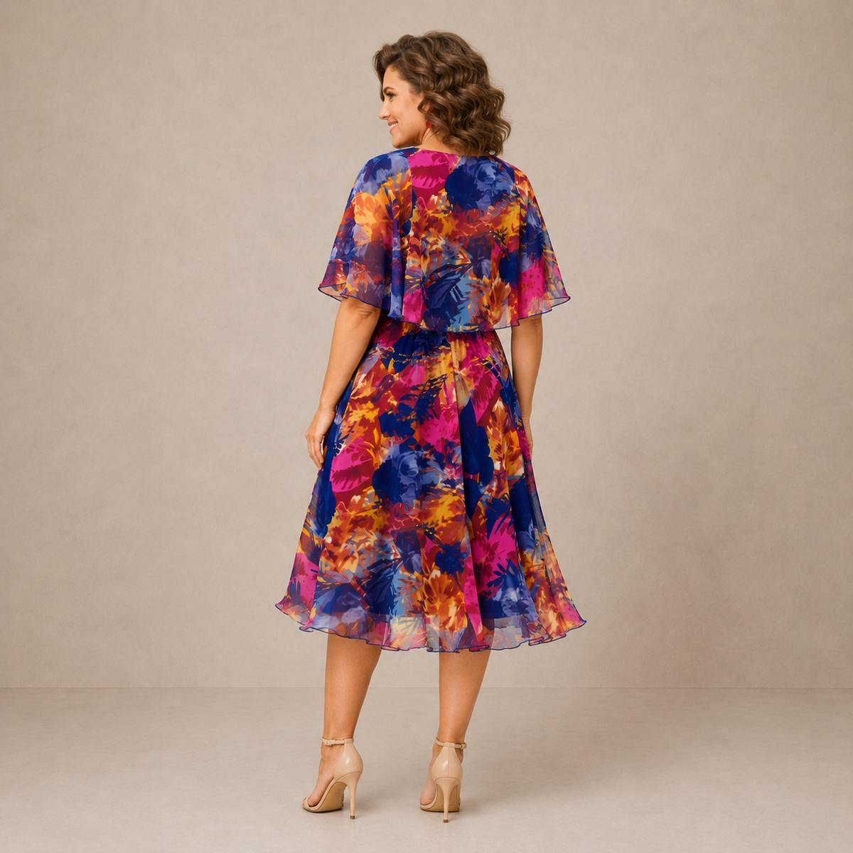 Marianne | Farbenfrohes Midikleid mit Blumenmuster