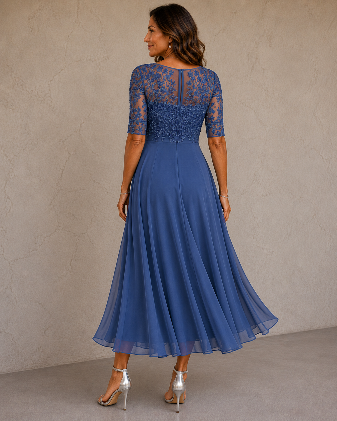 Lioras – Elegantes Kleid mit Spitze und Chiffon