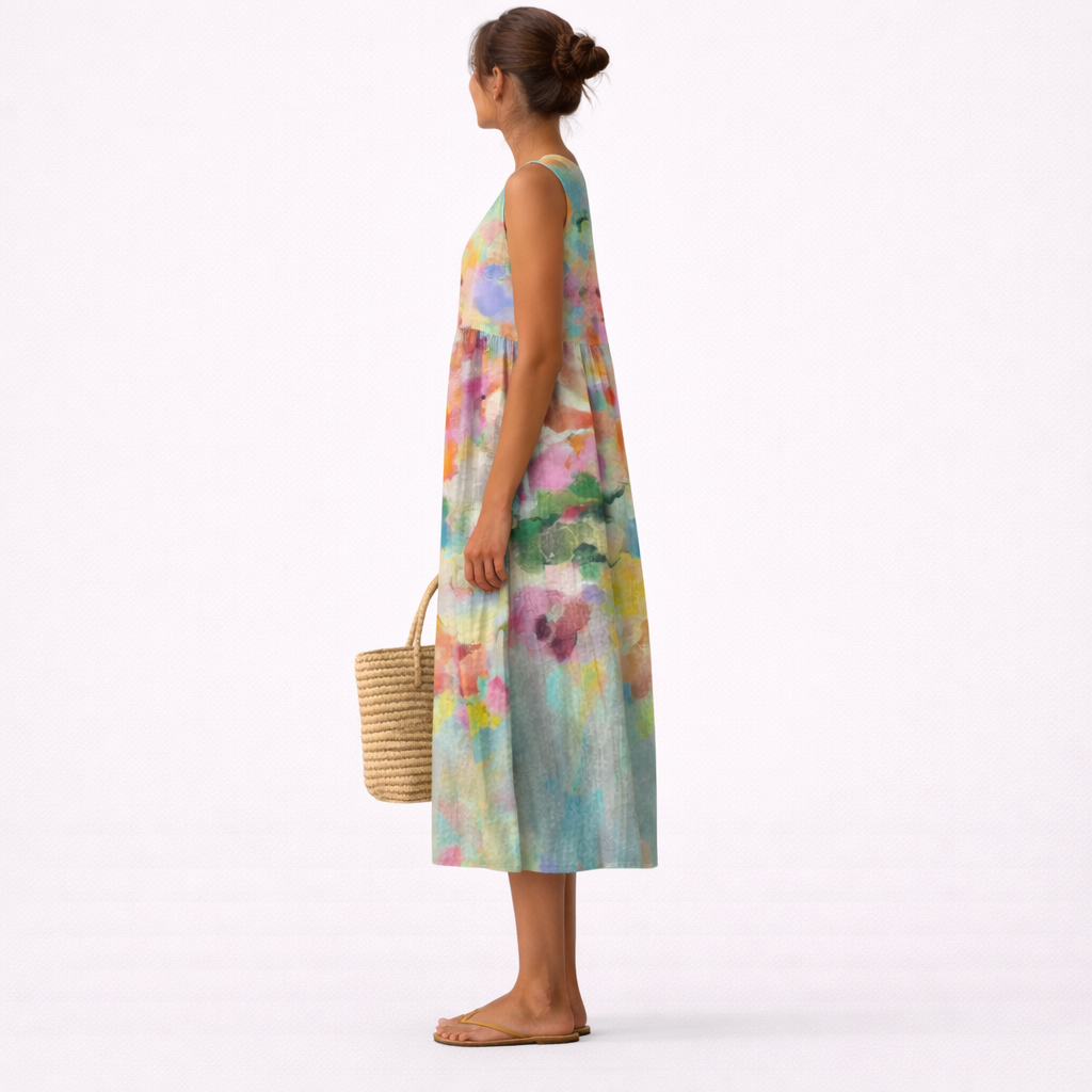 Carla™ | Elegantes mehrfarbiges Midi-Kleid