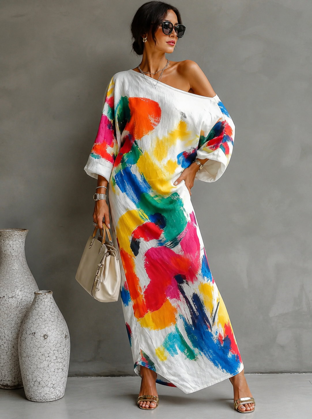 Elizabeth | Ein-Schulter-Maxikleid
