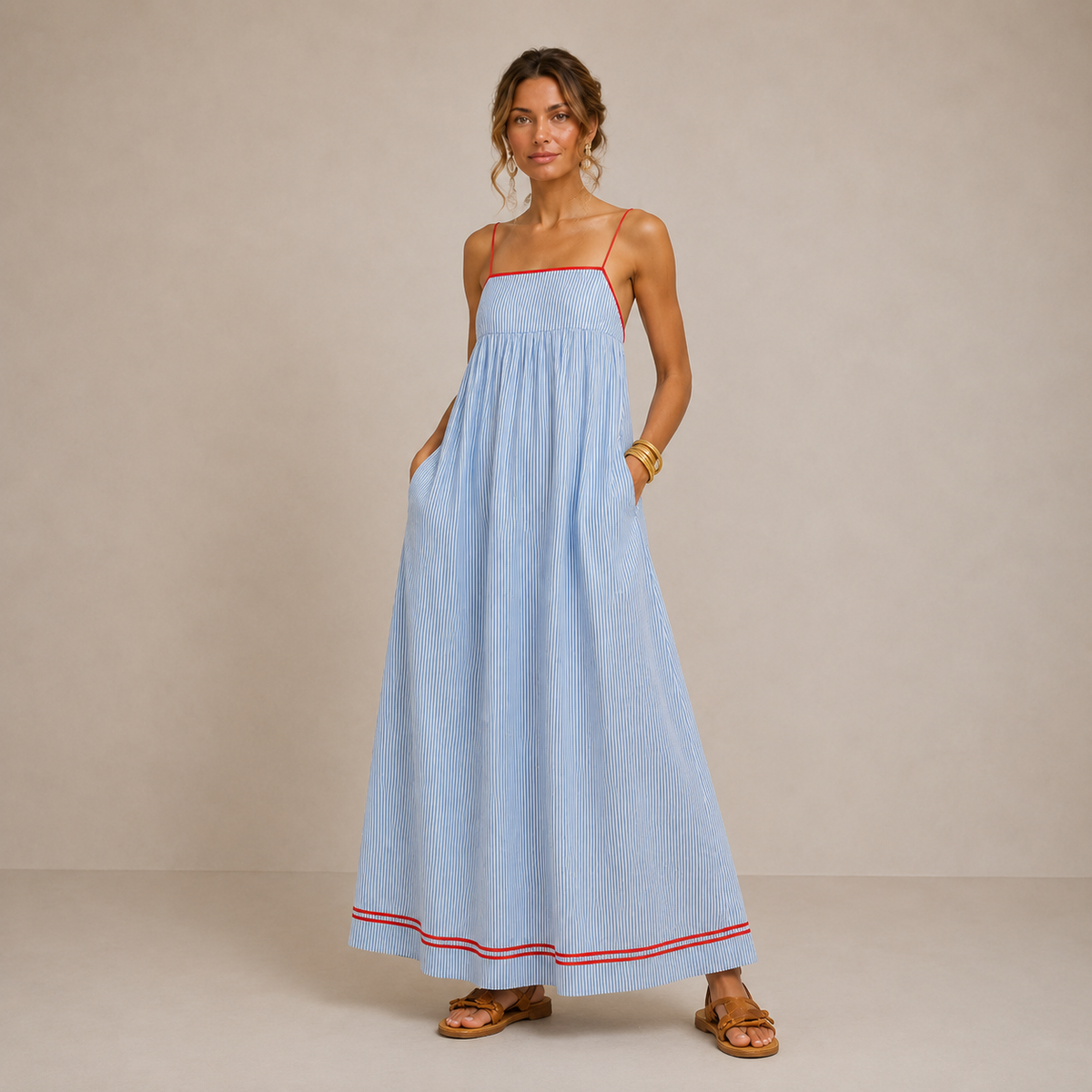 Petra | Gestreiftes Maxikleid