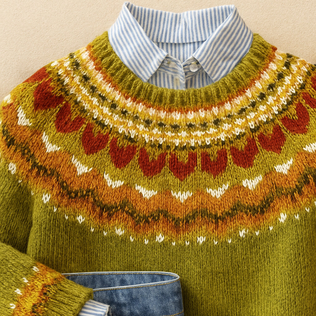 Jasmine™ | Klassischer Vintage-Strickpullover