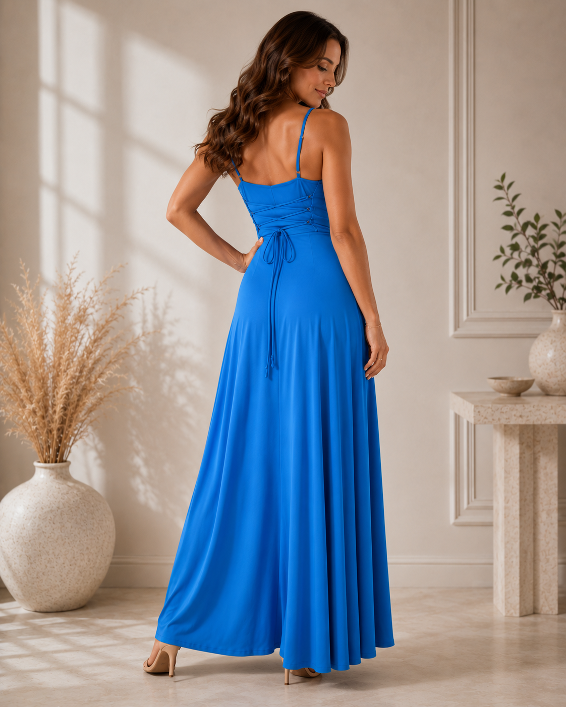 Sybil | Maxikleid mit Wasserfallausschnitt