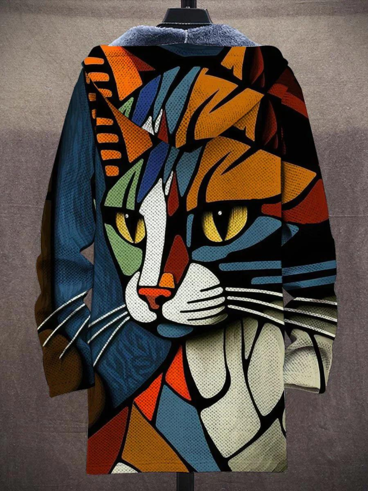 Isabella | Strickjacke mit Kapuze und kunstvollem Print