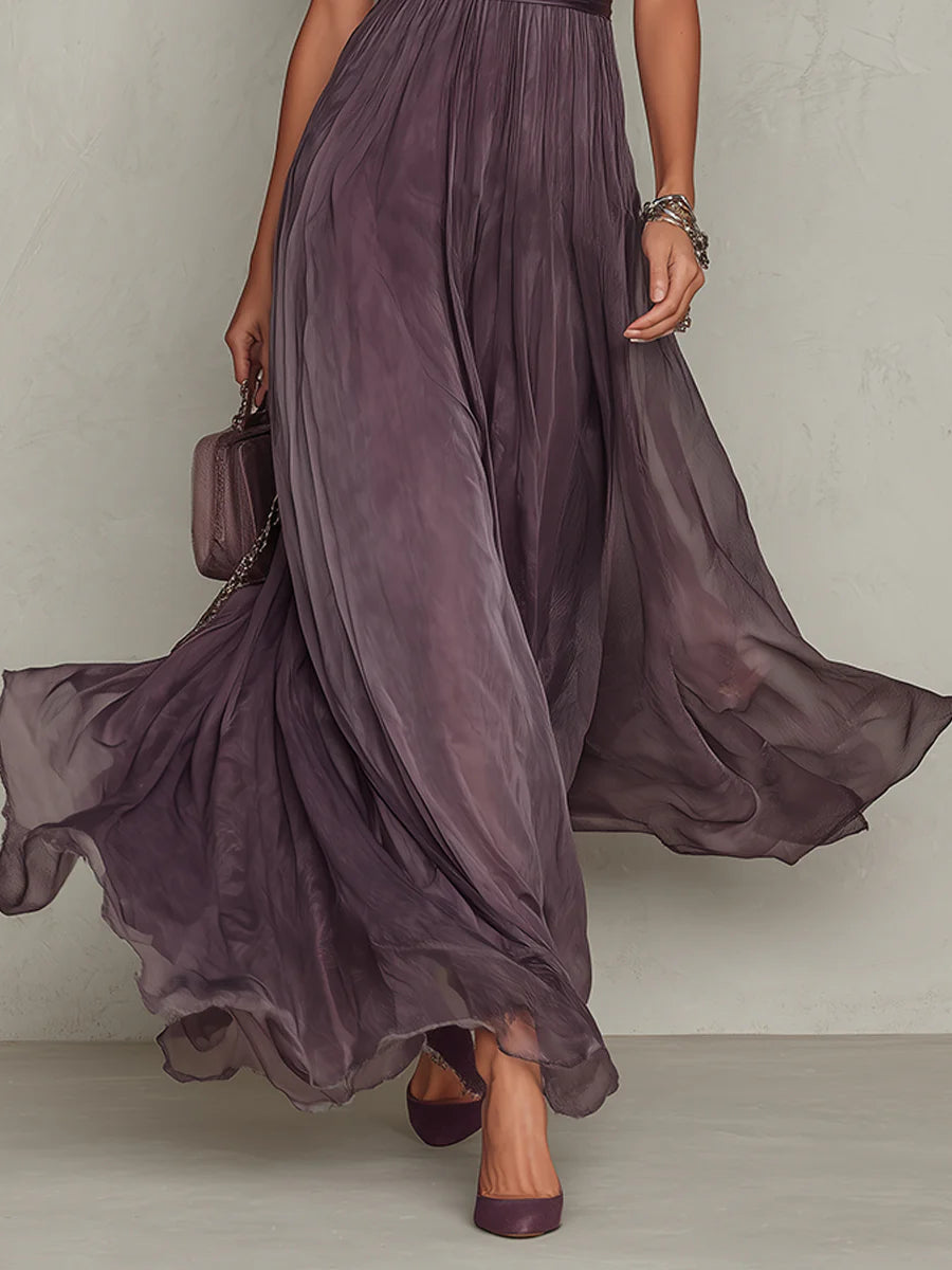 Calla | Plissiertes Midikleid mit Puffärmeln