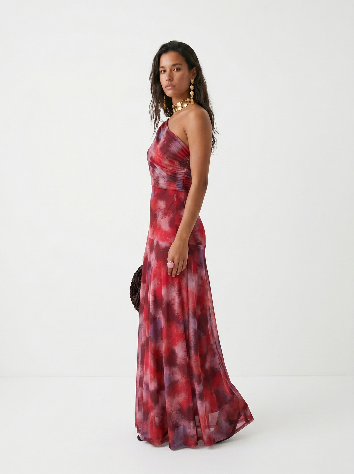 Thea | One-Shoulder-Maxikleid mit Print