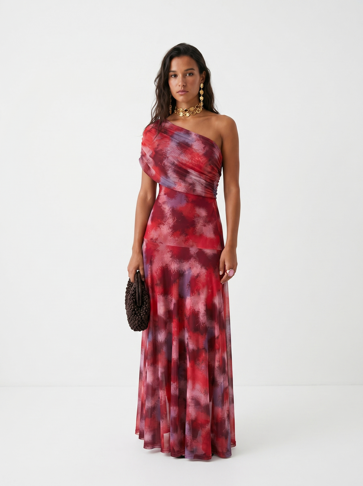 Thea | One-Shoulder-Maxikleid mit Print