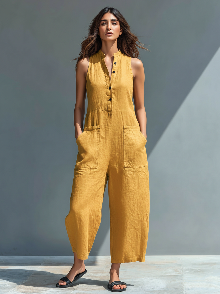 Adele | Langer, locker sitzender Jumpsuit mit Taschen