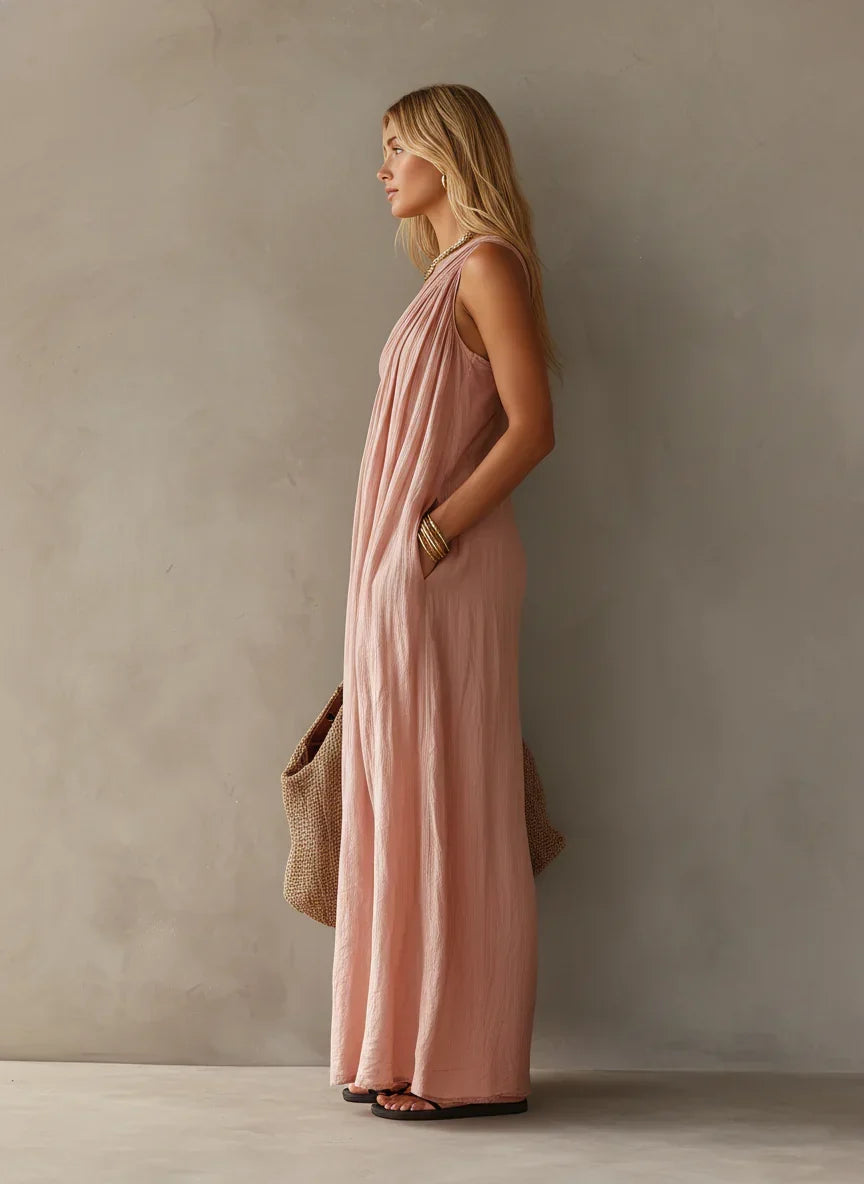 Elegantes ärmelloses Maxikleid mit One-Shoulder-Design