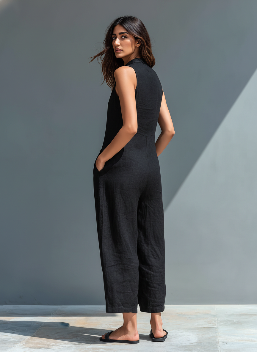 Adele | Langer, locker sitzender Jumpsuit mit Taschen