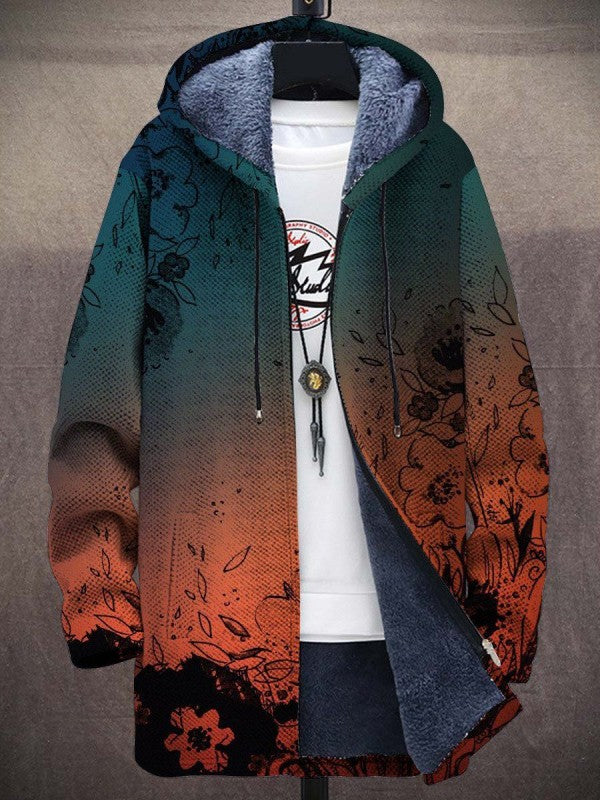 Isabella | Strickjacke mit Kapuze und kunstvollem Print