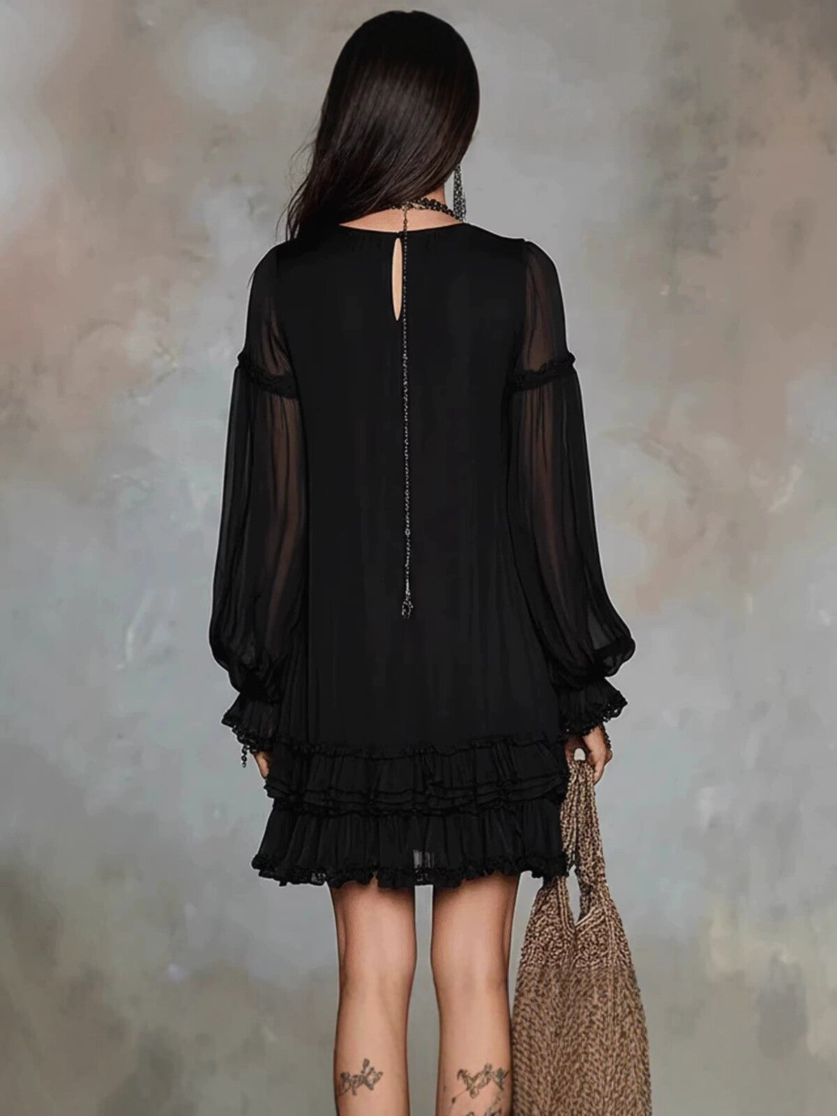 Alvilda – Chiffon-Minikleid mit Rüschendetails