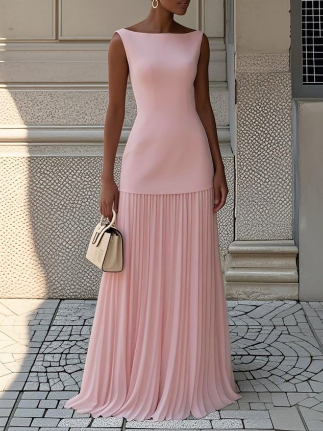 Serena™ | Plissiertes Maxikleid