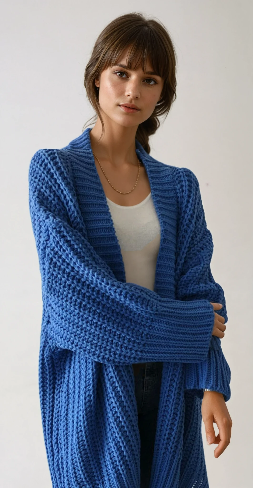 Oversize-Strickcardigan mit Schlitz