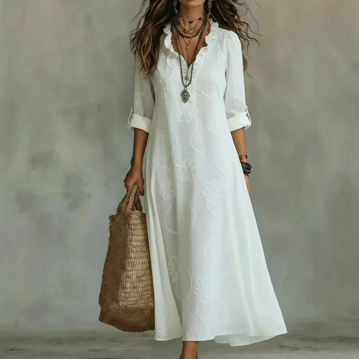 Langes Sommerkleid mit Blumenmuster „Sienna“