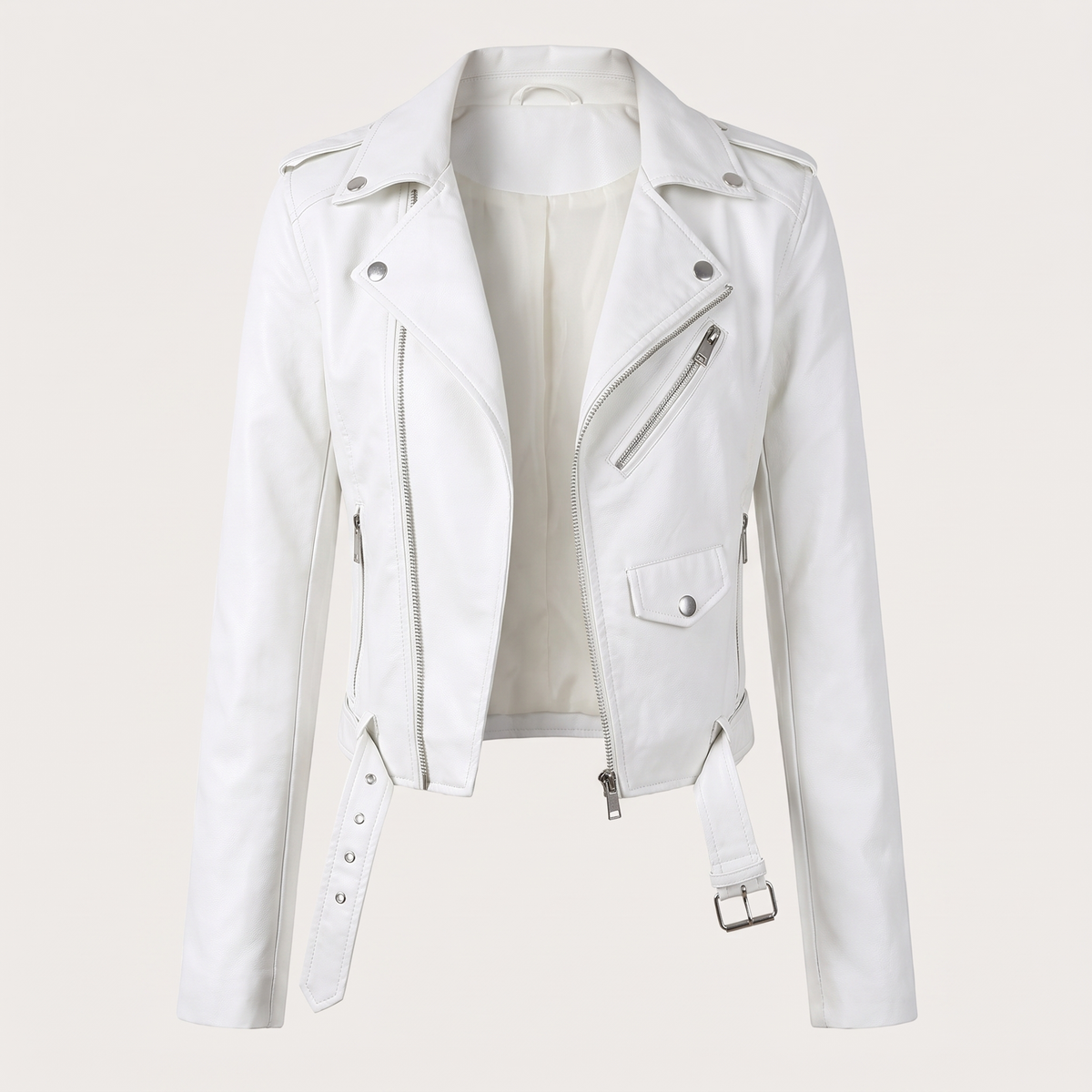 Lucilla | Kurze Bikerjacke mit Gürtel