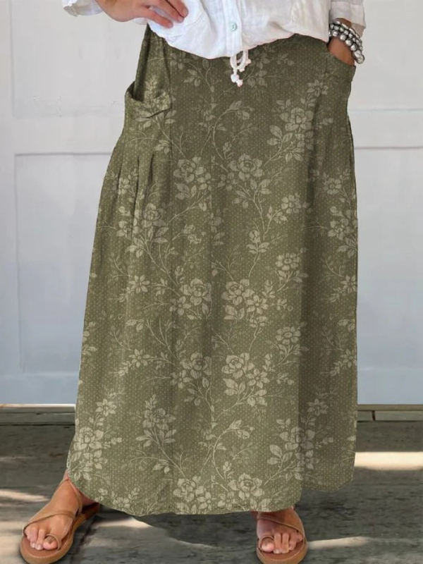 Princess™ | Vintage-Blumenrock mit elastischem Bund und Taschen