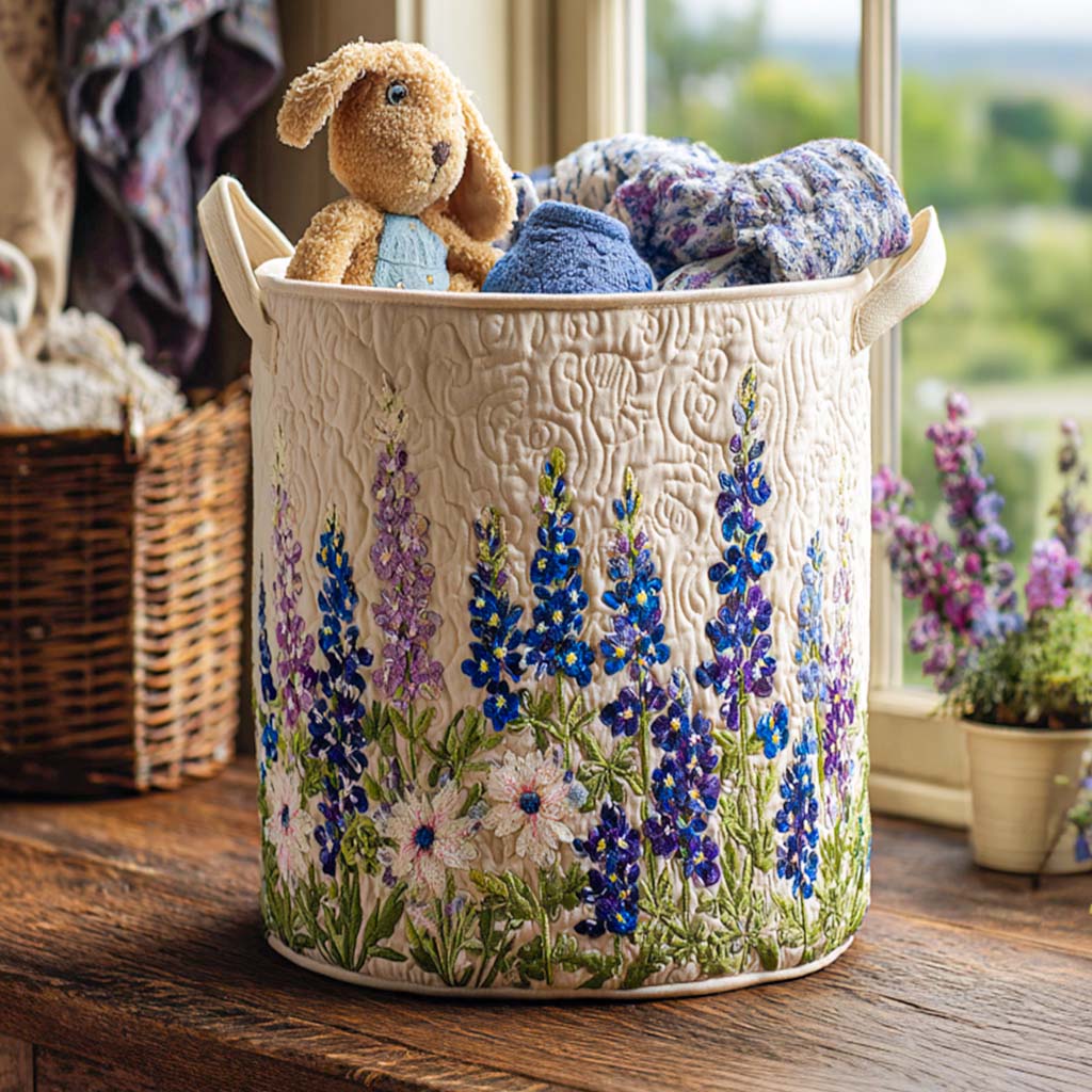 Gepolsterter Korb mit Wildblumenwiese
