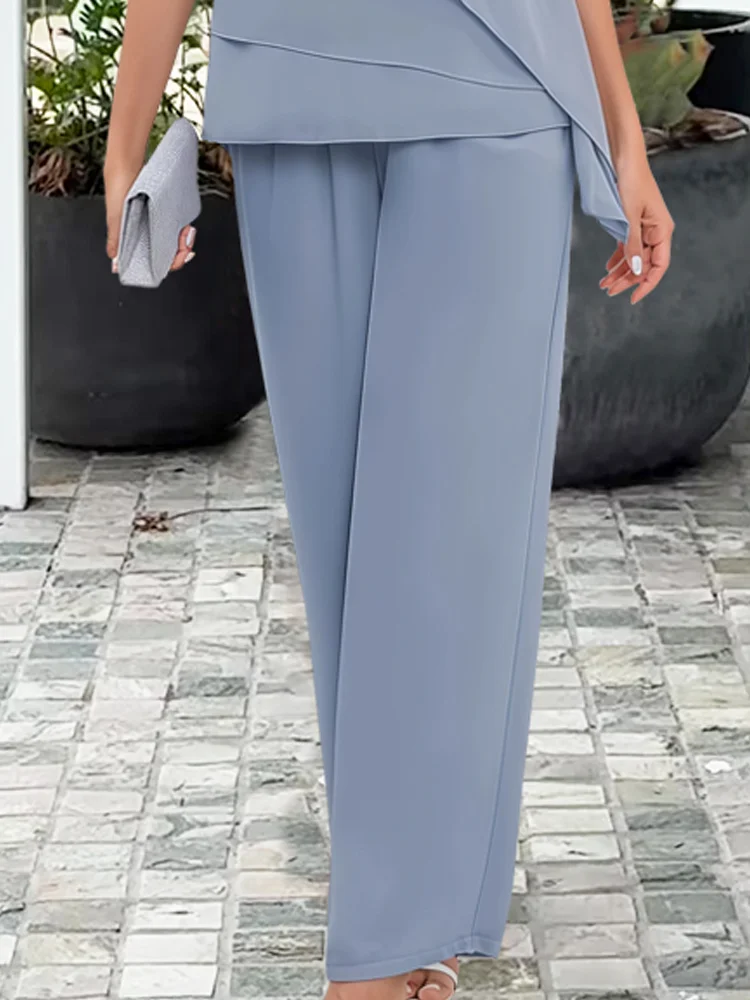 Ninon | Set mit asymmetrischer Lagenbluse und weiter Hose