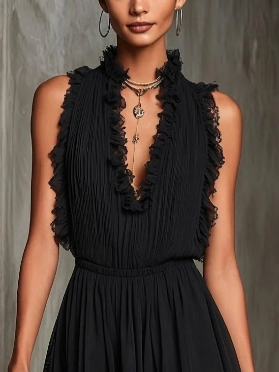 Noria –  Chiffon-Jumpsuit mit Spitze