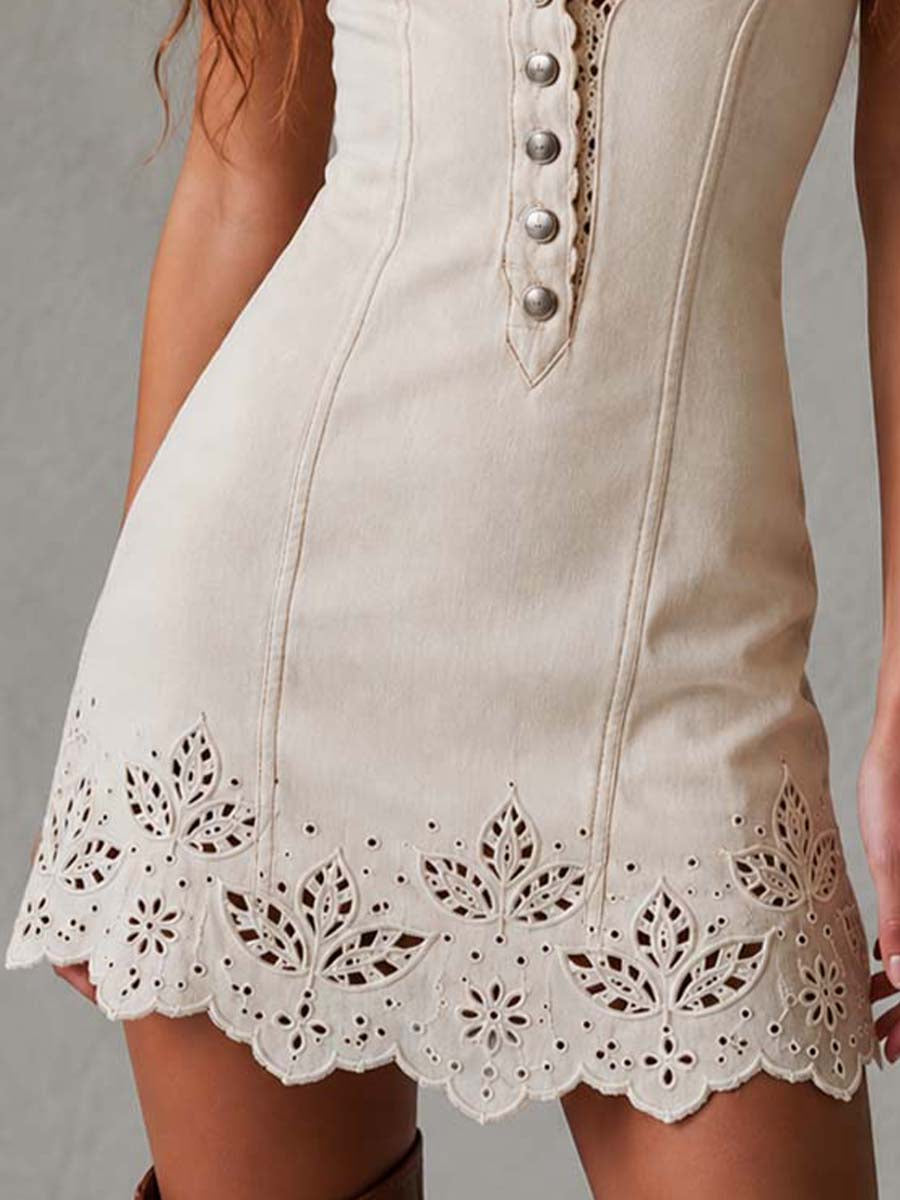 Gabrielle – Ärmelloses Spitzen-Minikleid