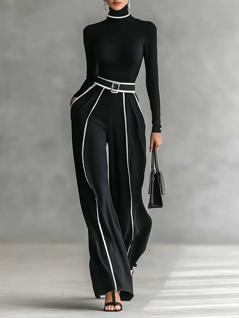 Emma | Elegantes Set mit Stehkragen und weiter Hose