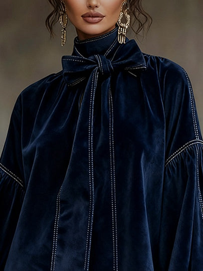 Tiphaine | Samt-Minikleid mit Schleife