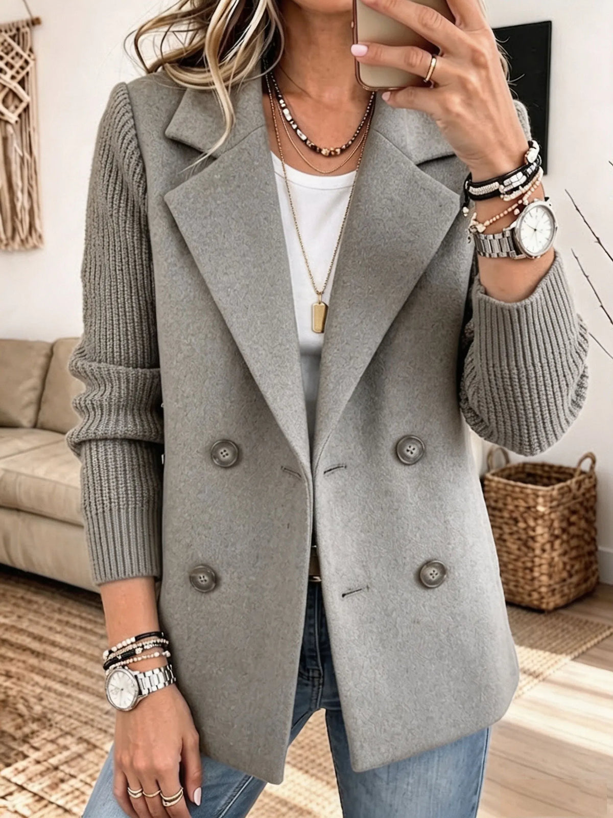Clara – Blazer mit Strickärmeln
