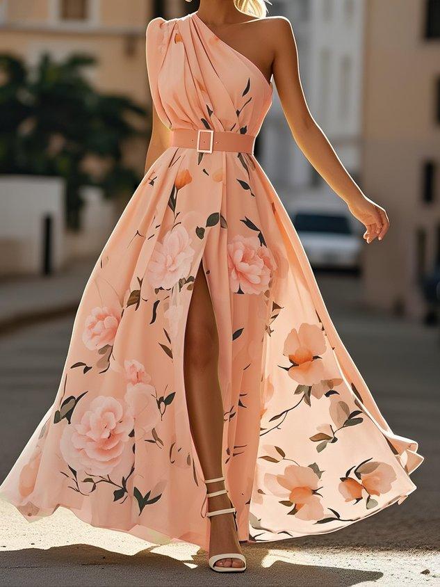 Julie – Chiffon-Maxikleid mit Blumenmuster