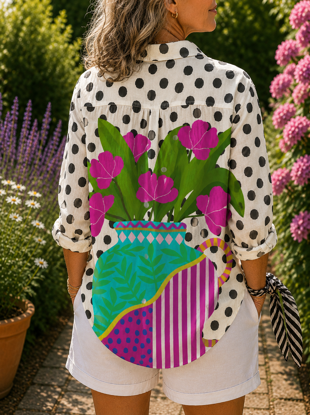 Amara | Bluse „Vaso in Fiore“