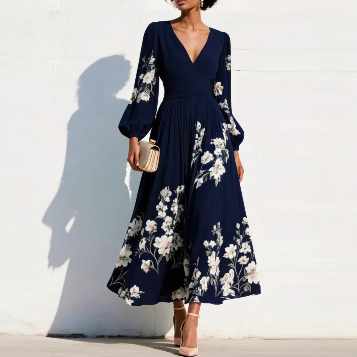 Emmeline | Midikleid mit Puffärmeln