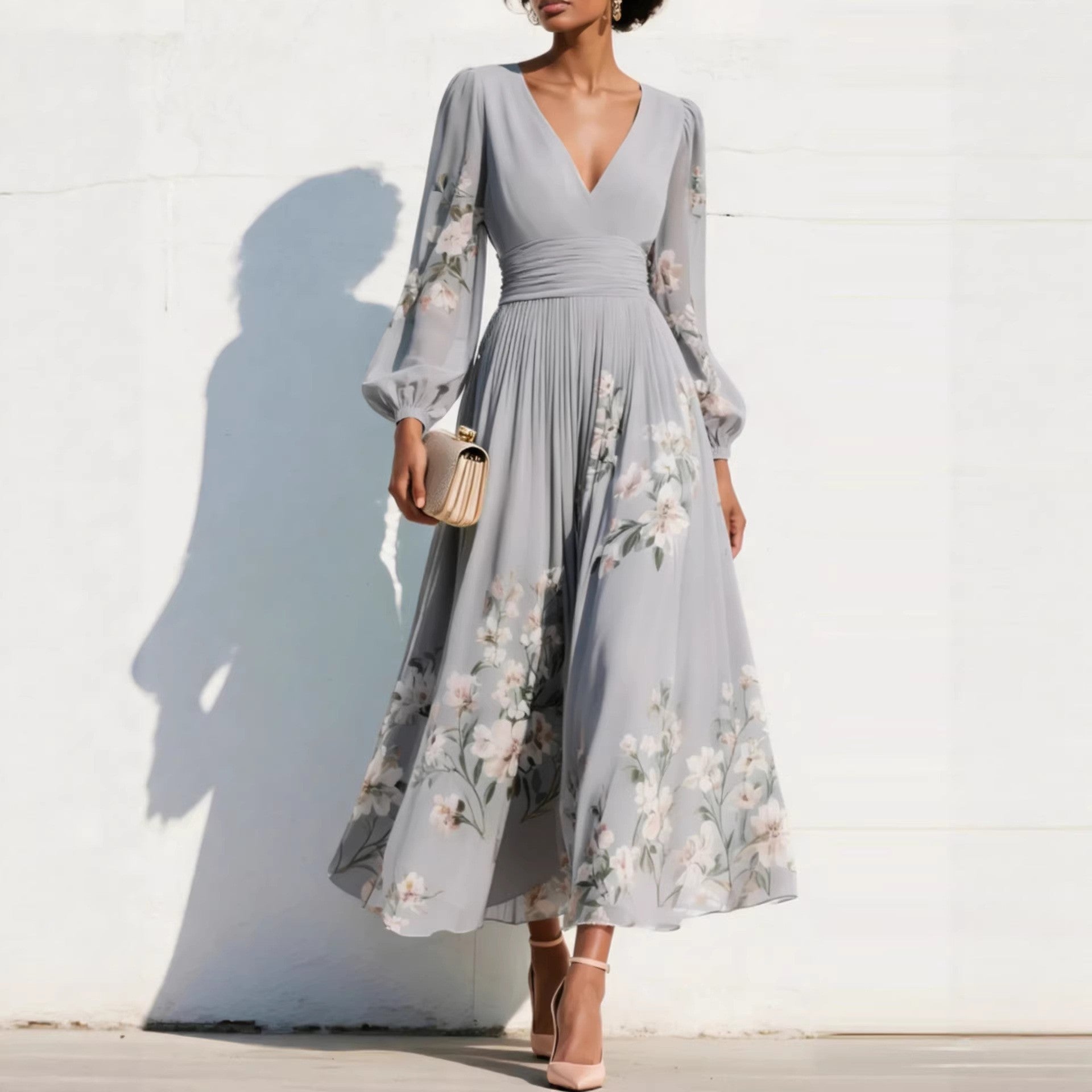 Emmeline | Midikleid mit Puffärmeln