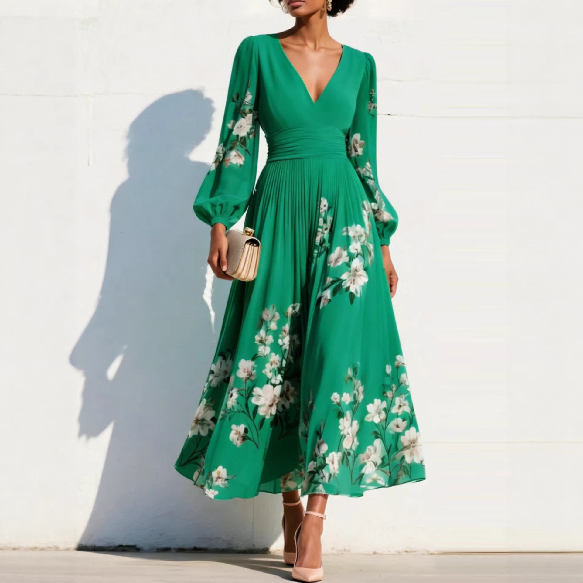 Emmeline | Midikleid mit Puffärmeln