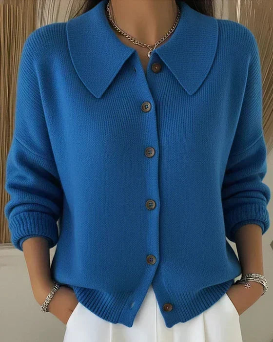 Vega | Strickjacke mit Hemdkragen