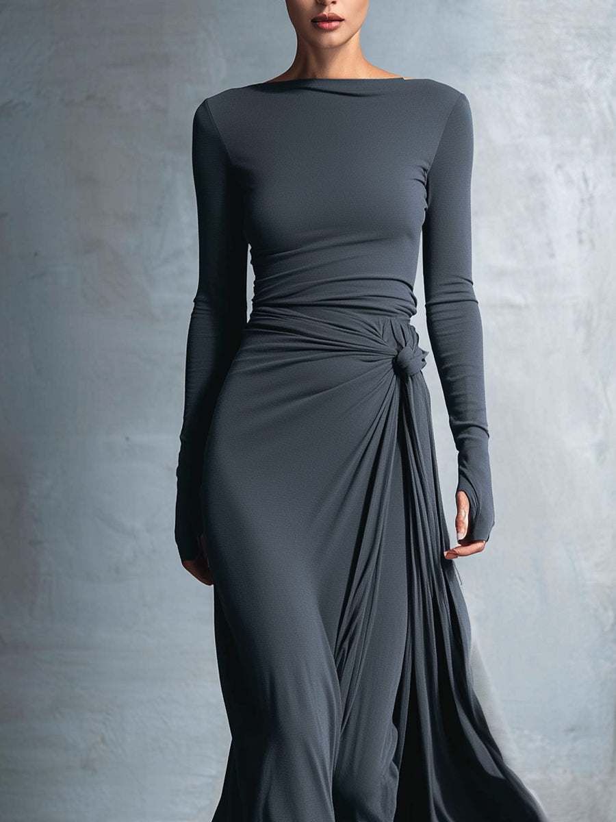 Naomie | Maxikleid mit seitlicher Schleife