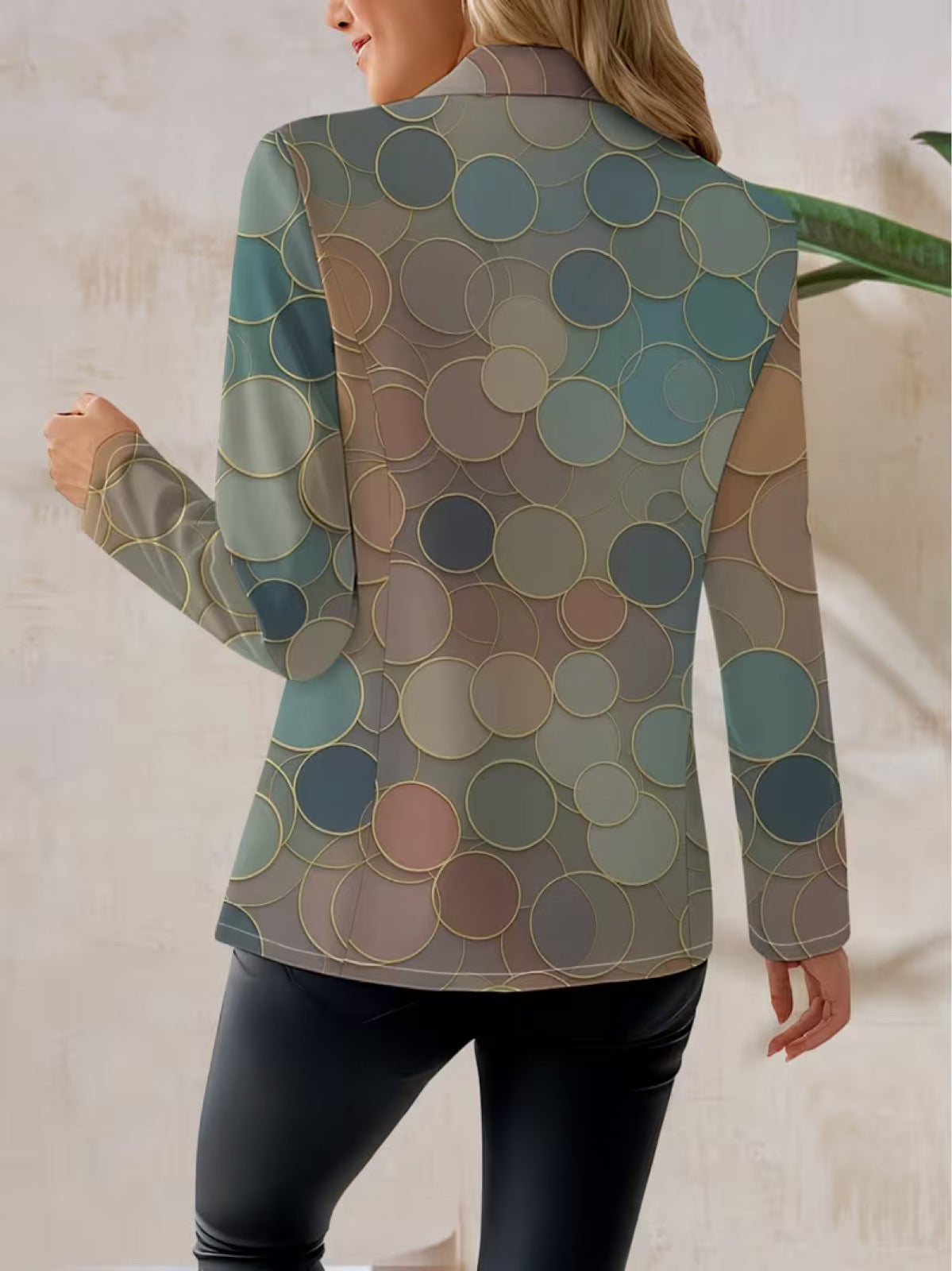 Theodora | Taillierter Blazer mit Kreisprint