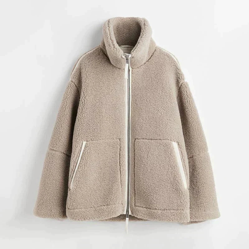 Theresa | Oversize-Teddyjacke mit Stehkragen