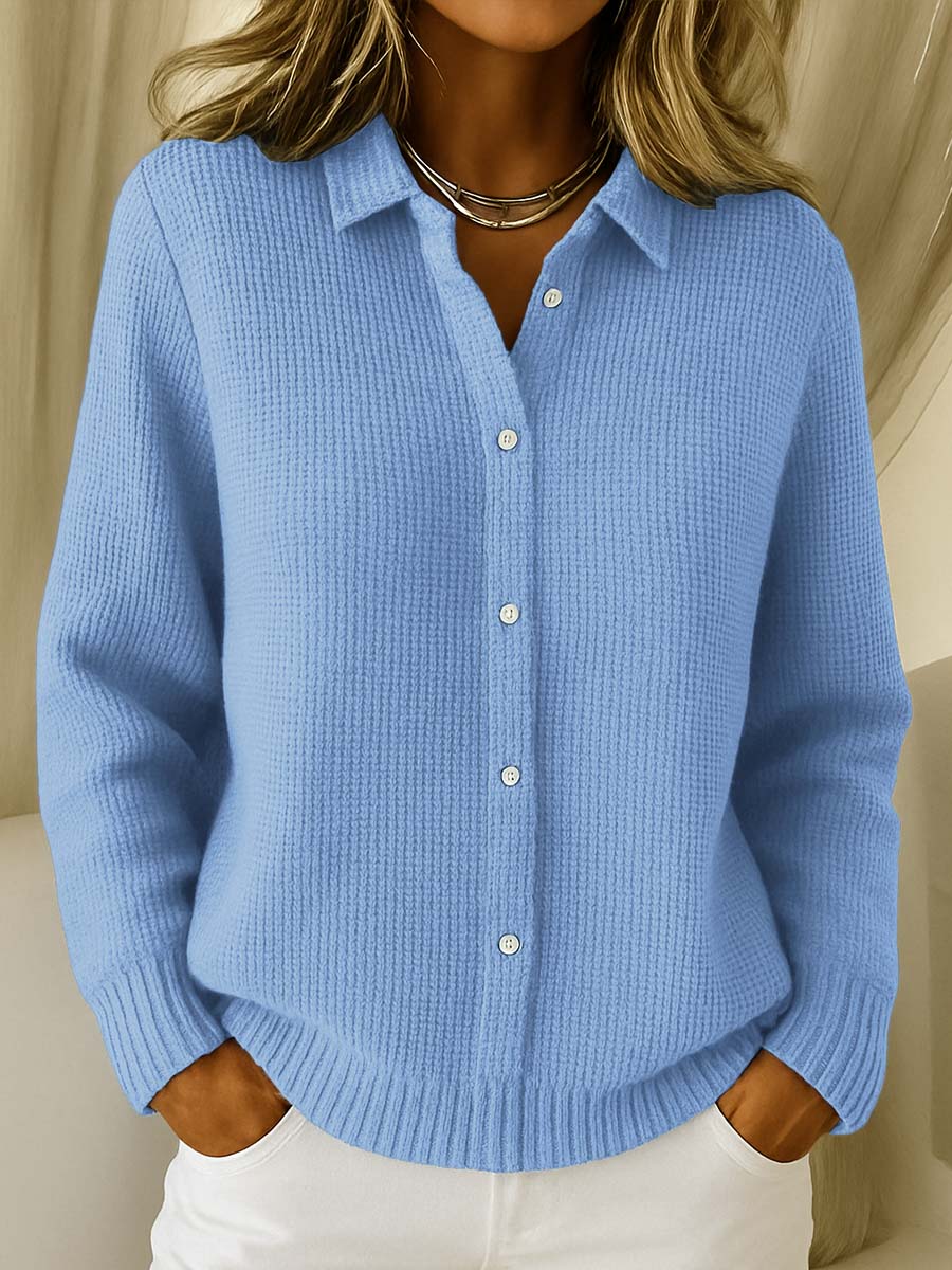 Carmela | Strukturierte Strickjacke mit Knöpfen
