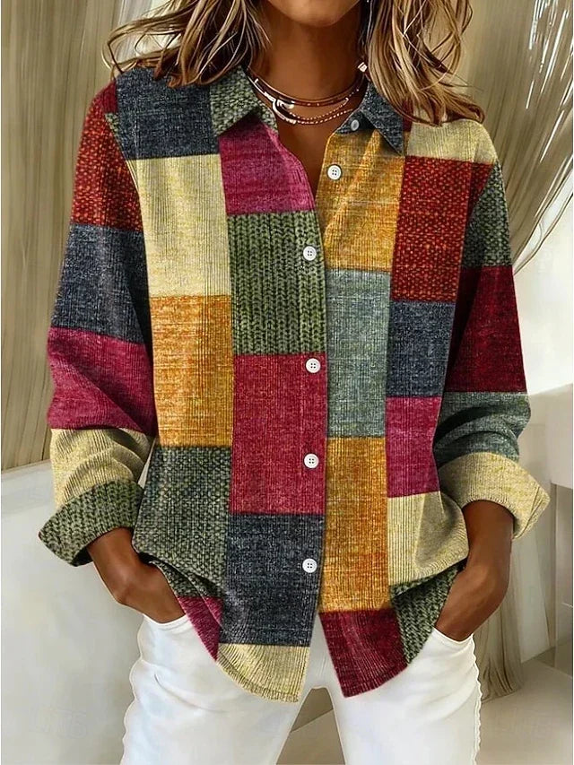 Deanna | Patchwork-Bluse mit Farbblöcken