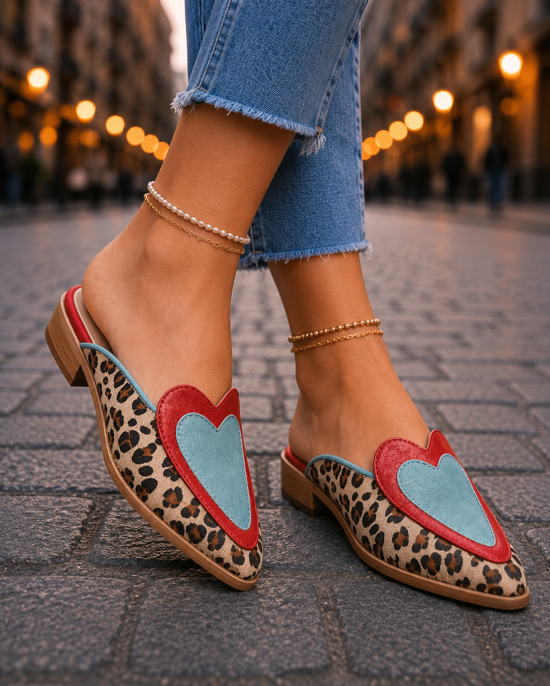 Perla Mules mit Leopardenmuster