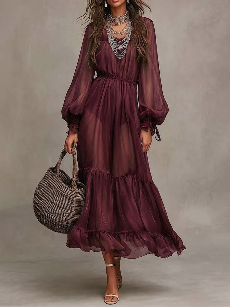 Gerda | Elegantes Midikleid mit V-Ausschnitt