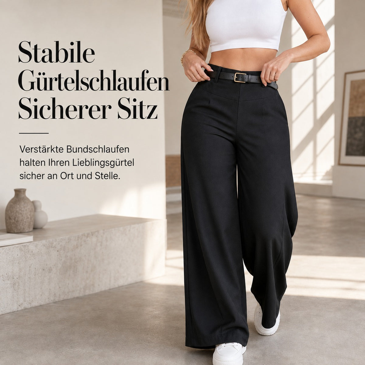 Elena – Elegante High-Waist-Hose mit weitem Bein