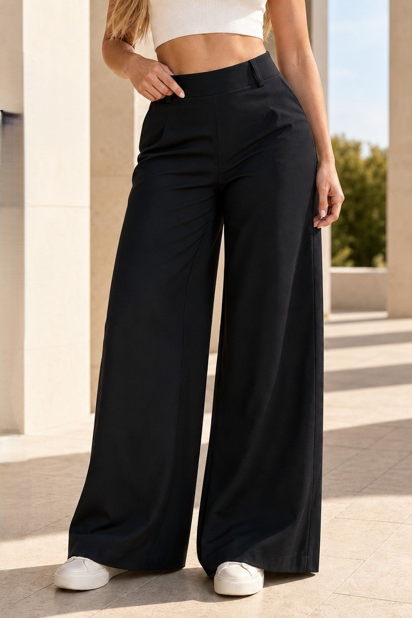 Elena – Elegante High-Waist-Hose mit weitem Bein