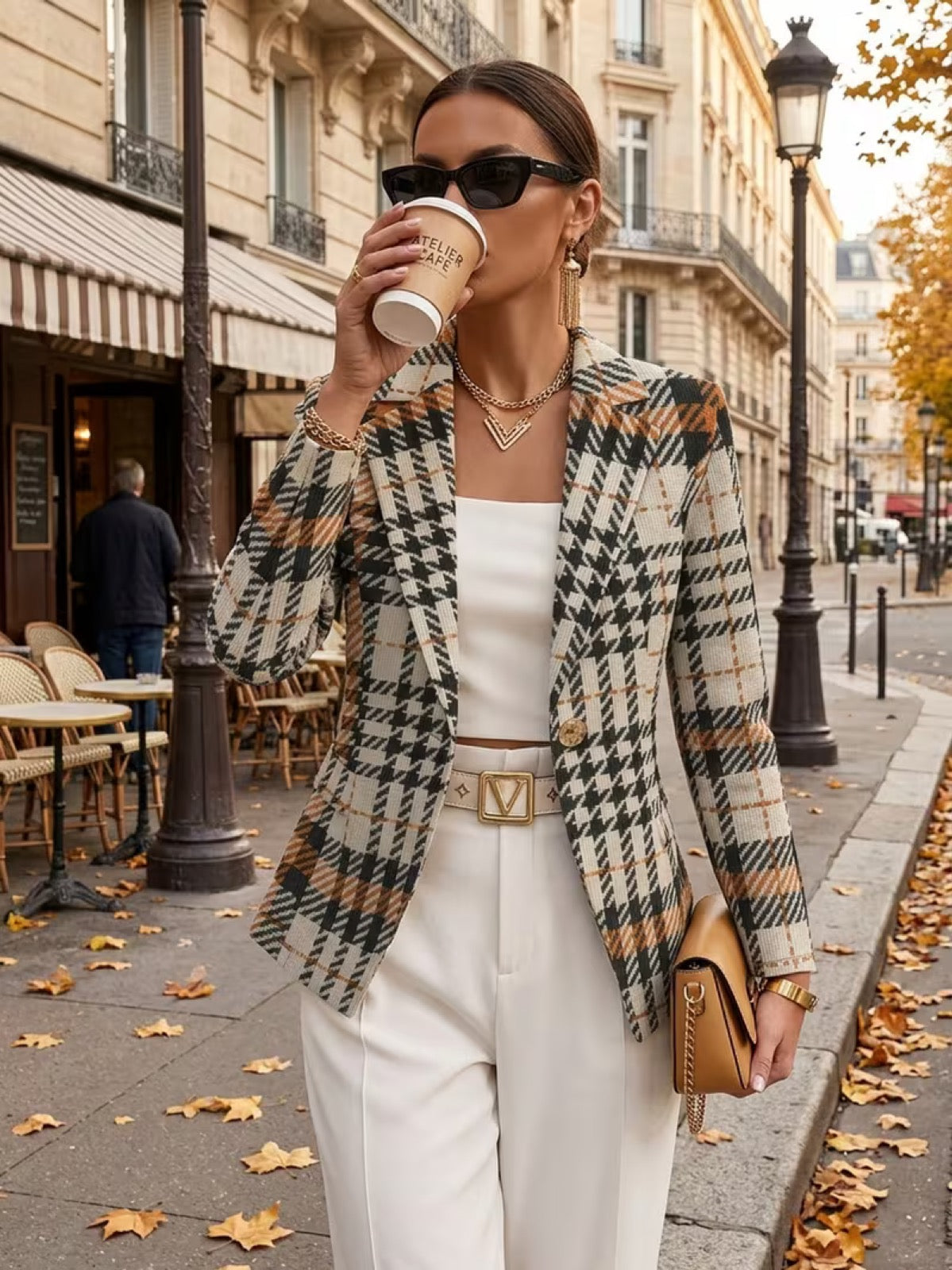 Philippa | Taillierter Hahnentritt-Blazer