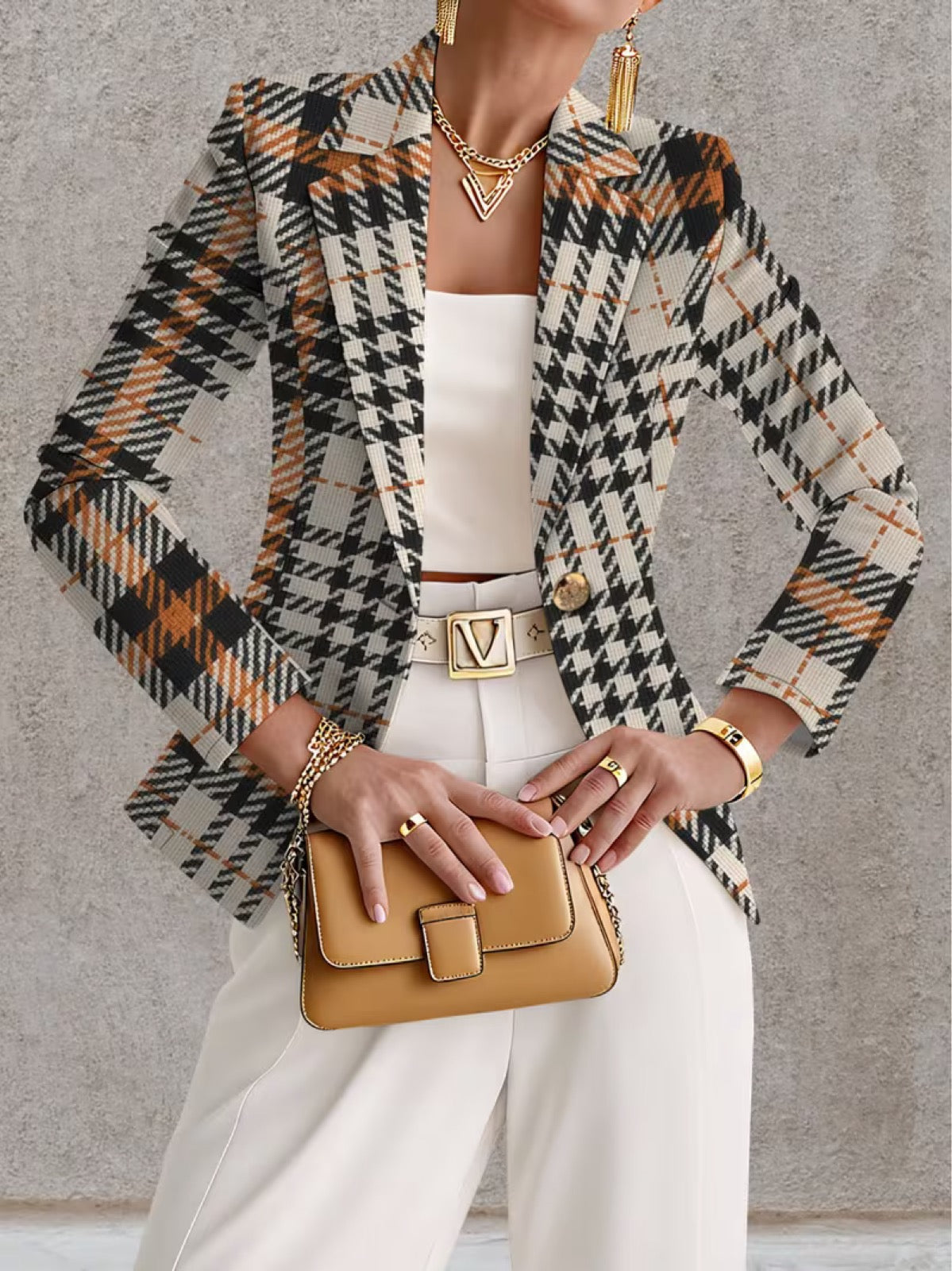 Philippa | Taillierter Hahnentritt-Blazer