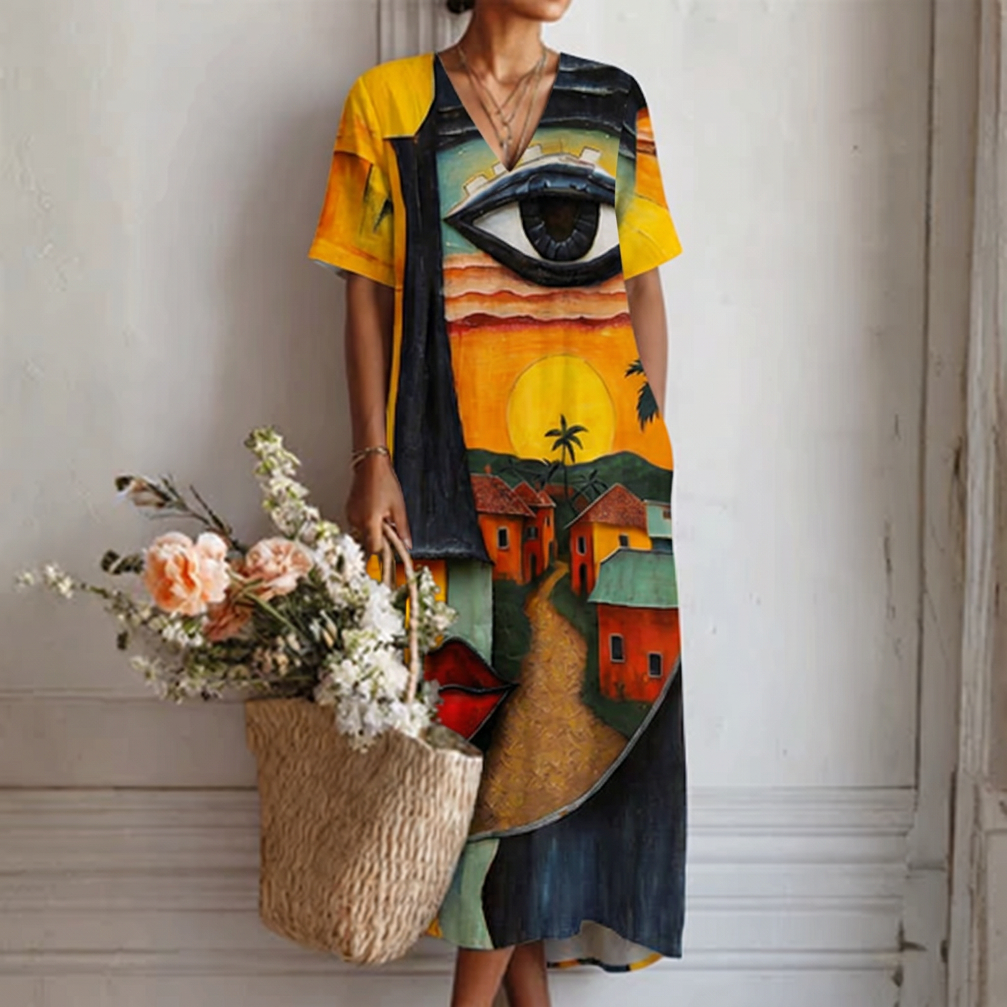 Ines™ | Leichtes Kleid mit schimmerndem Finish