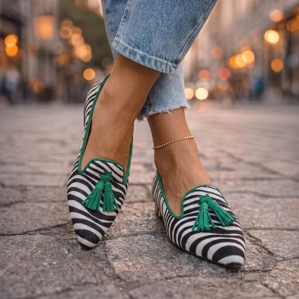 Dalia Loafer mit Quasten und Animalprint