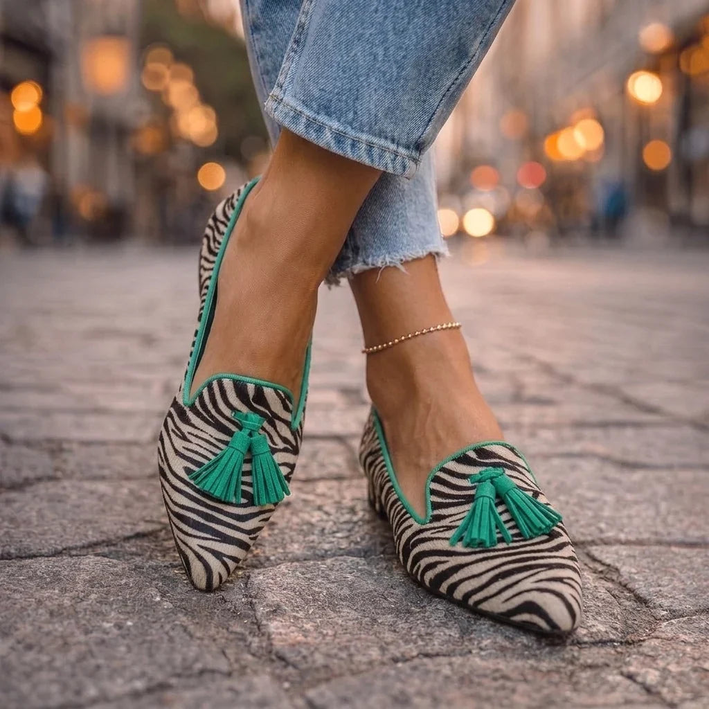 Livia Ballerinas mit spitzer Zehenpartie und Leopardenmuster