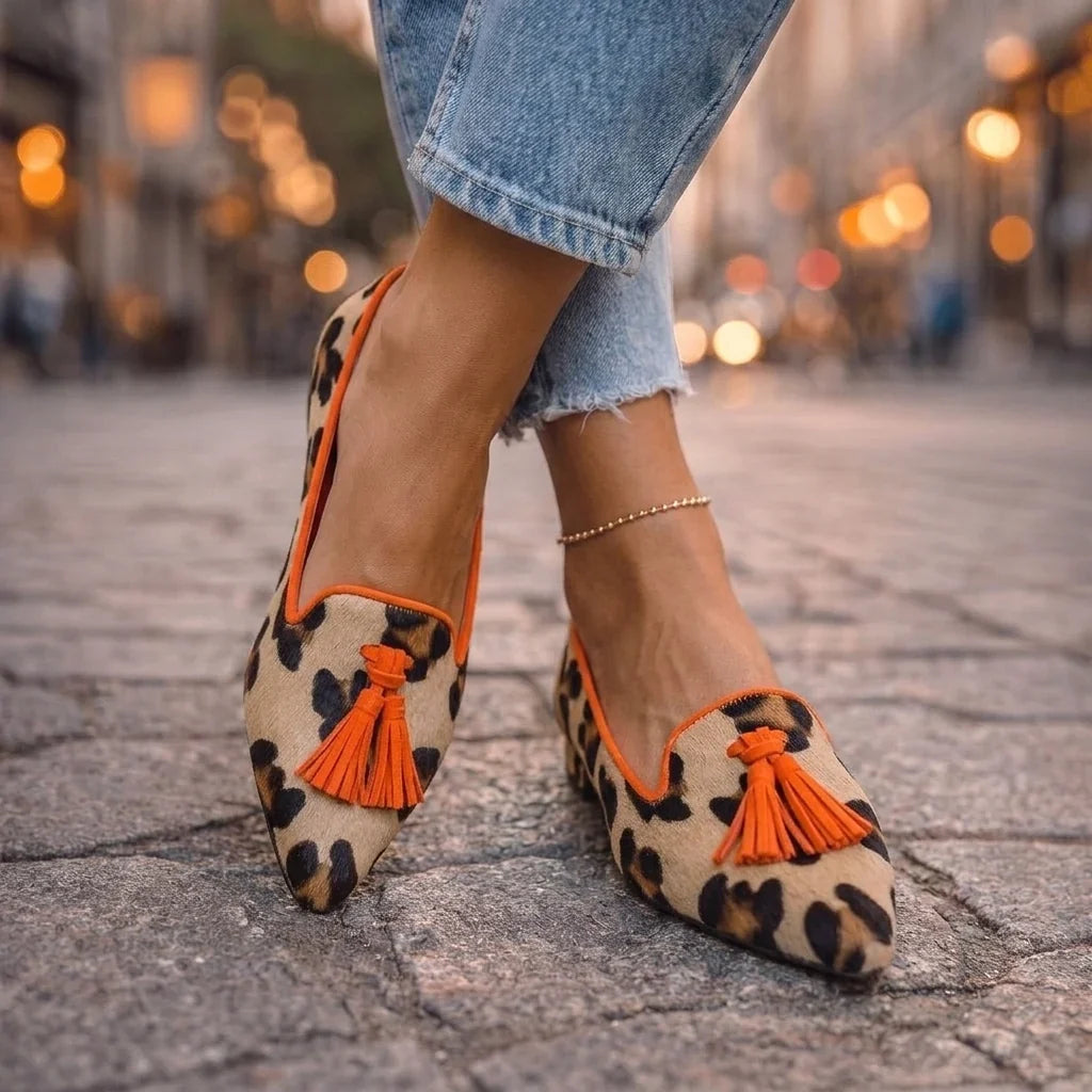 Livia Ballerinas mit spitzer Zehenpartie und Leopardenmuster