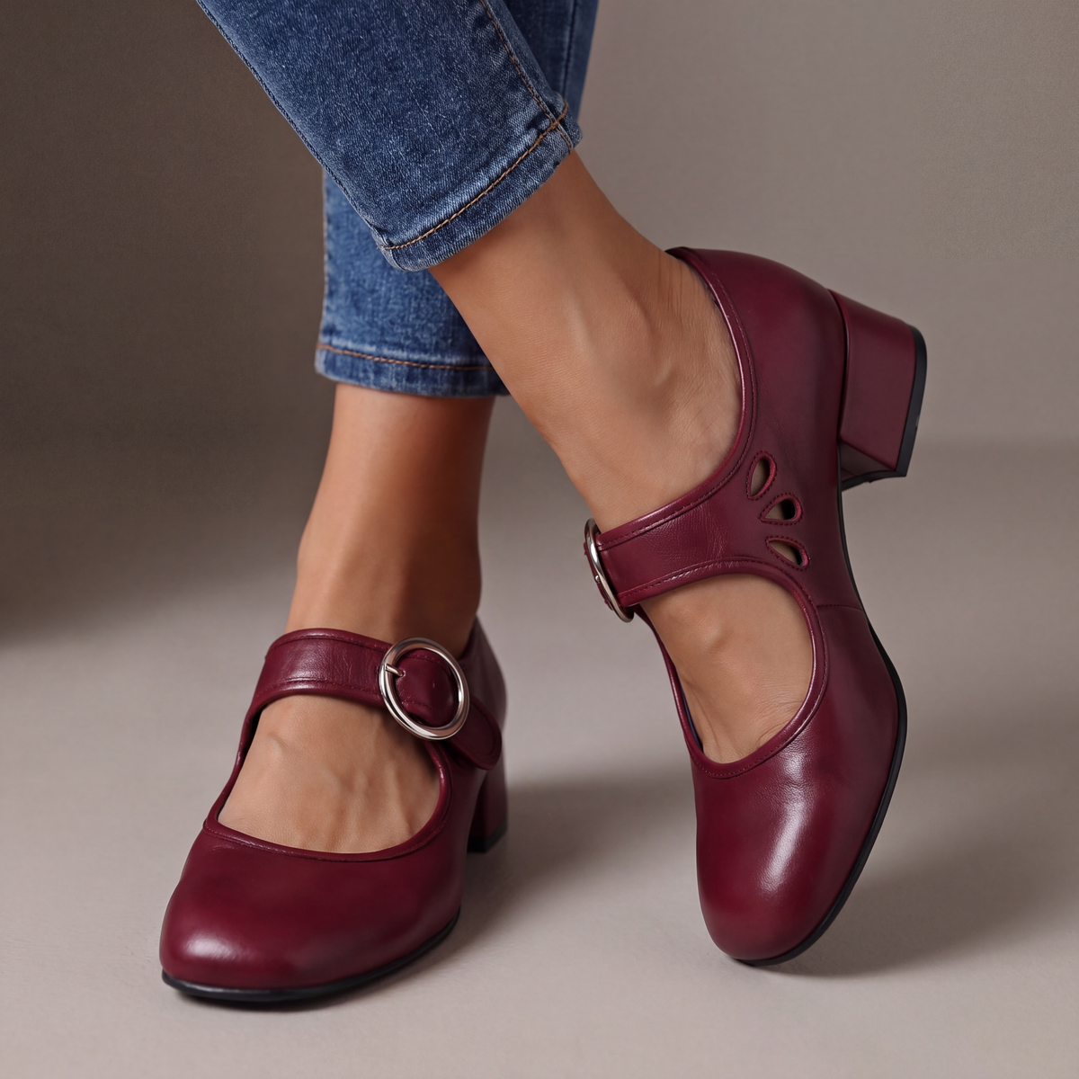 Caroline | Weiche Lederschuhe mit Riemen